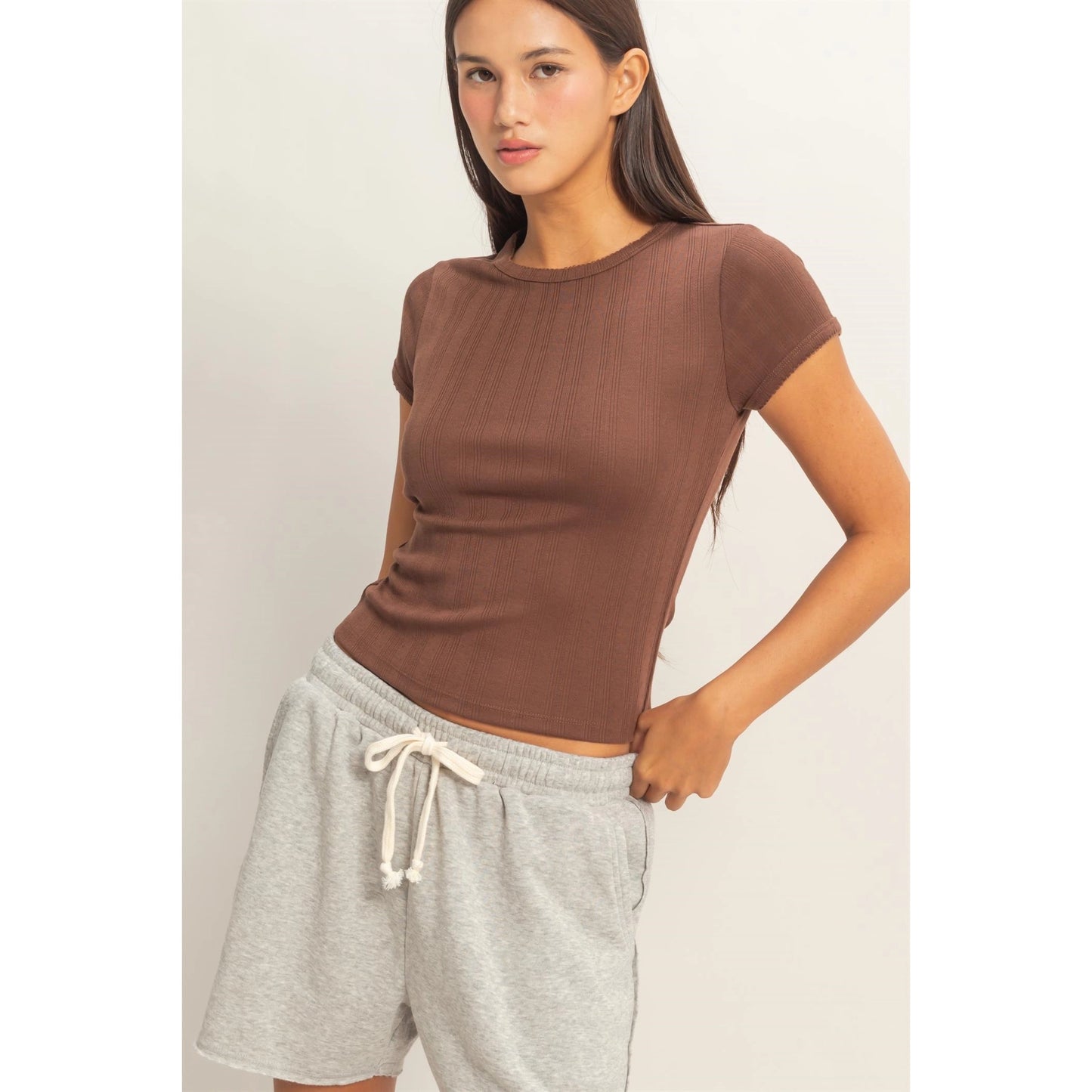 Pointelle short sleeve