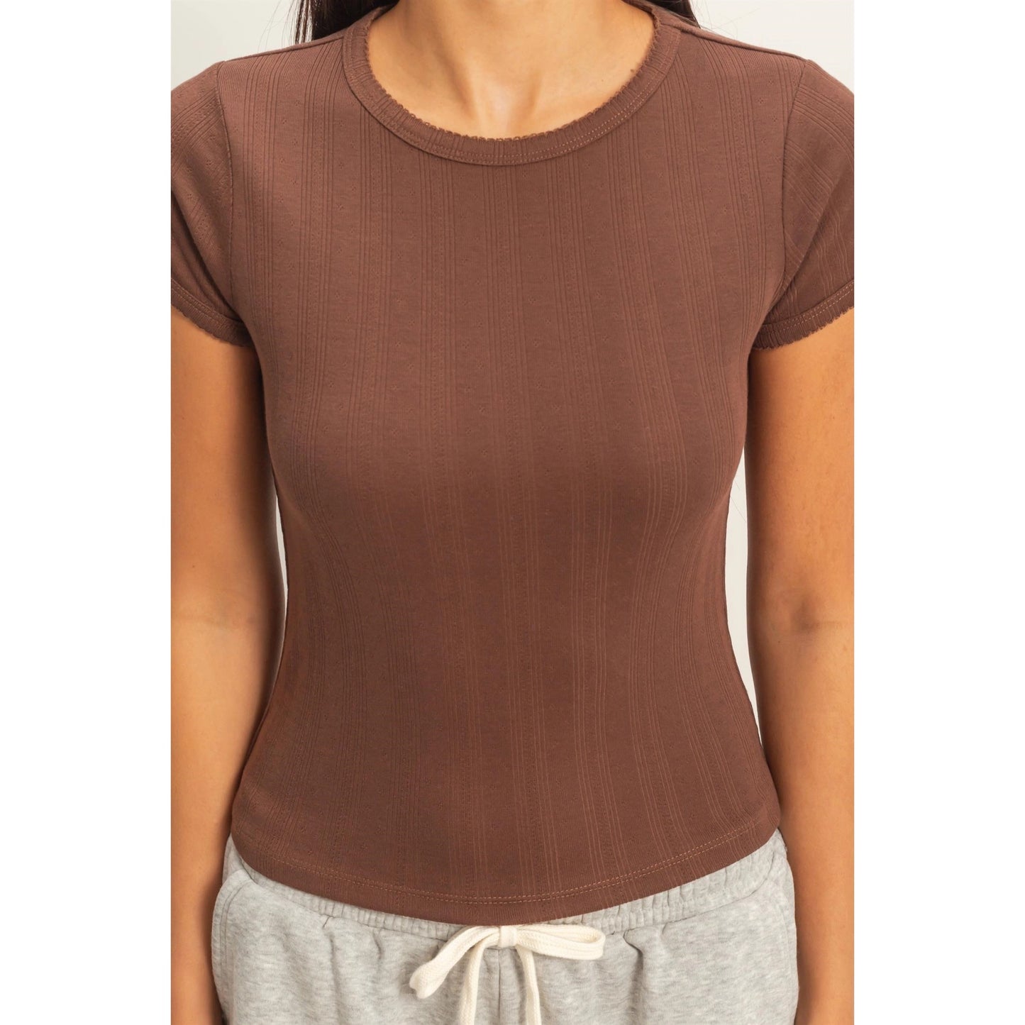 Pointelle short sleeve