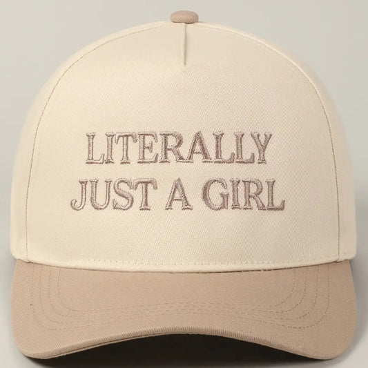 Embroidered JUST A GIRL trucker hat