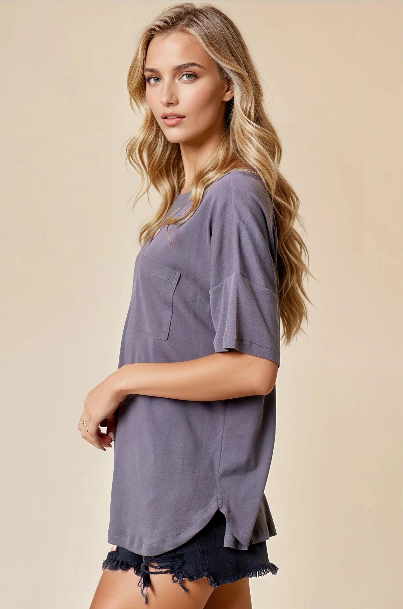Oversized V-Neck Top
