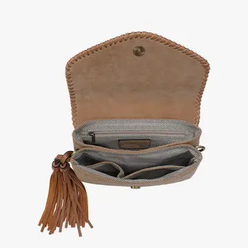 Flapover Whipstitch Crossbody